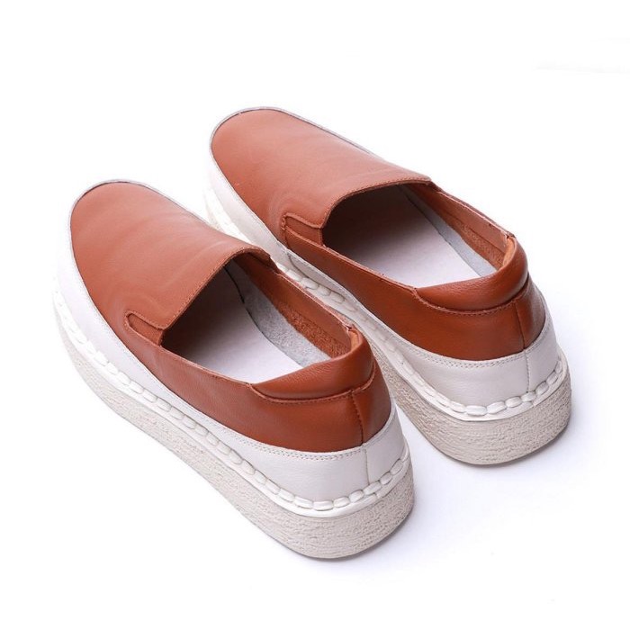 三輝皮鞋台灣fnace全真皮 牛皮軟Q鞋底縫製厚底吐司鞋 深口套腳軟皮軟底懶人鞋休閒鞋餅乾鞋平底鞋滑板增高鞋麵包鞋零碼-細節圖5