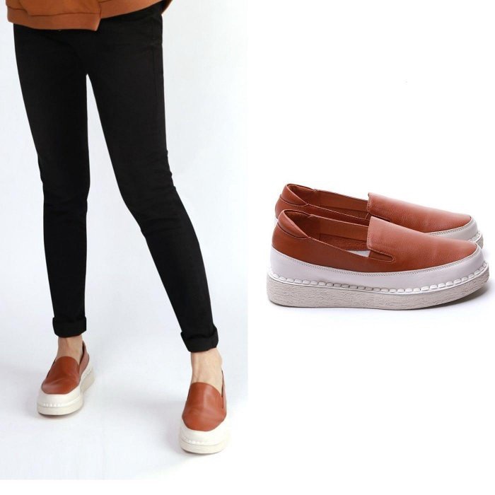 三輝皮鞋台灣fnace全真皮 牛皮軟Q鞋底縫製厚底吐司鞋 深口套腳軟皮軟底懶人鞋休閒鞋餅乾鞋平底鞋滑板增高鞋麵包鞋零碼-細節圖6