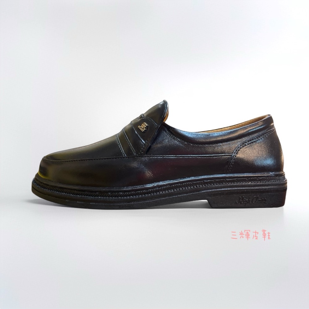 三輝皮鞋🇹🇼台灣製全真皮 牛皮鞋底縫製樂福鞋 MIT免綁帶直套式紳士鞋圓頭男皮鞋老師傅手工鞋商務鞋上班鞋爸爸鞋長輩鞋-細節圖6