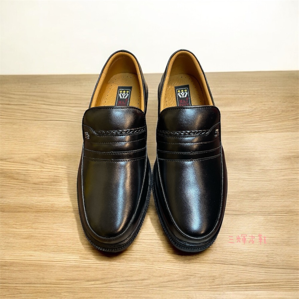 三輝皮鞋🇹🇼台灣製全真皮 牛皮鞋底縫製樂福鞋 MIT免綁帶直套式紳士鞋圓頭男皮鞋老師傅手工鞋商務鞋上班鞋爸爸鞋長輩鞋-規格圖11