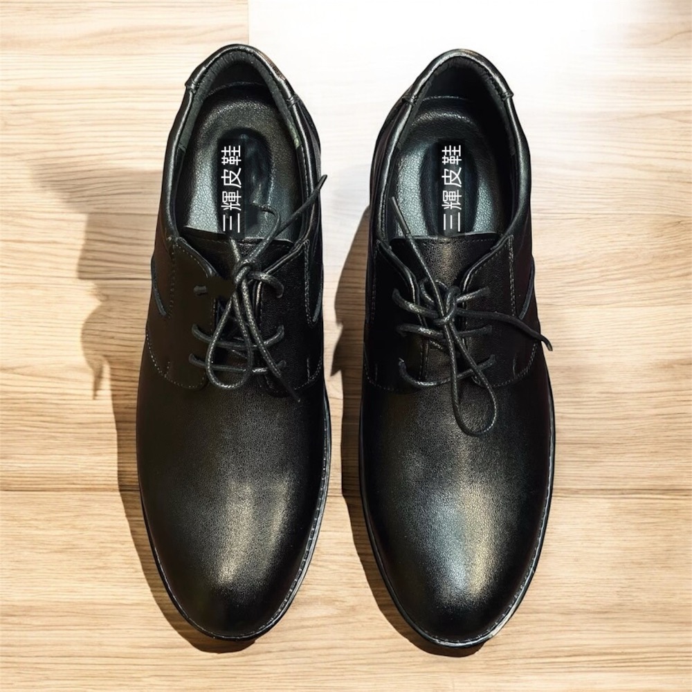 三輝皮鞋全真皮 牛皮圓頭綁帶男皮鞋 紳士鞋上班鞋商務鞋休閒皮鞋學生鞋爸爸鞋長輩鞋寬楦鞋父親節業務司機實習開車鞋旅遊-細節圖2