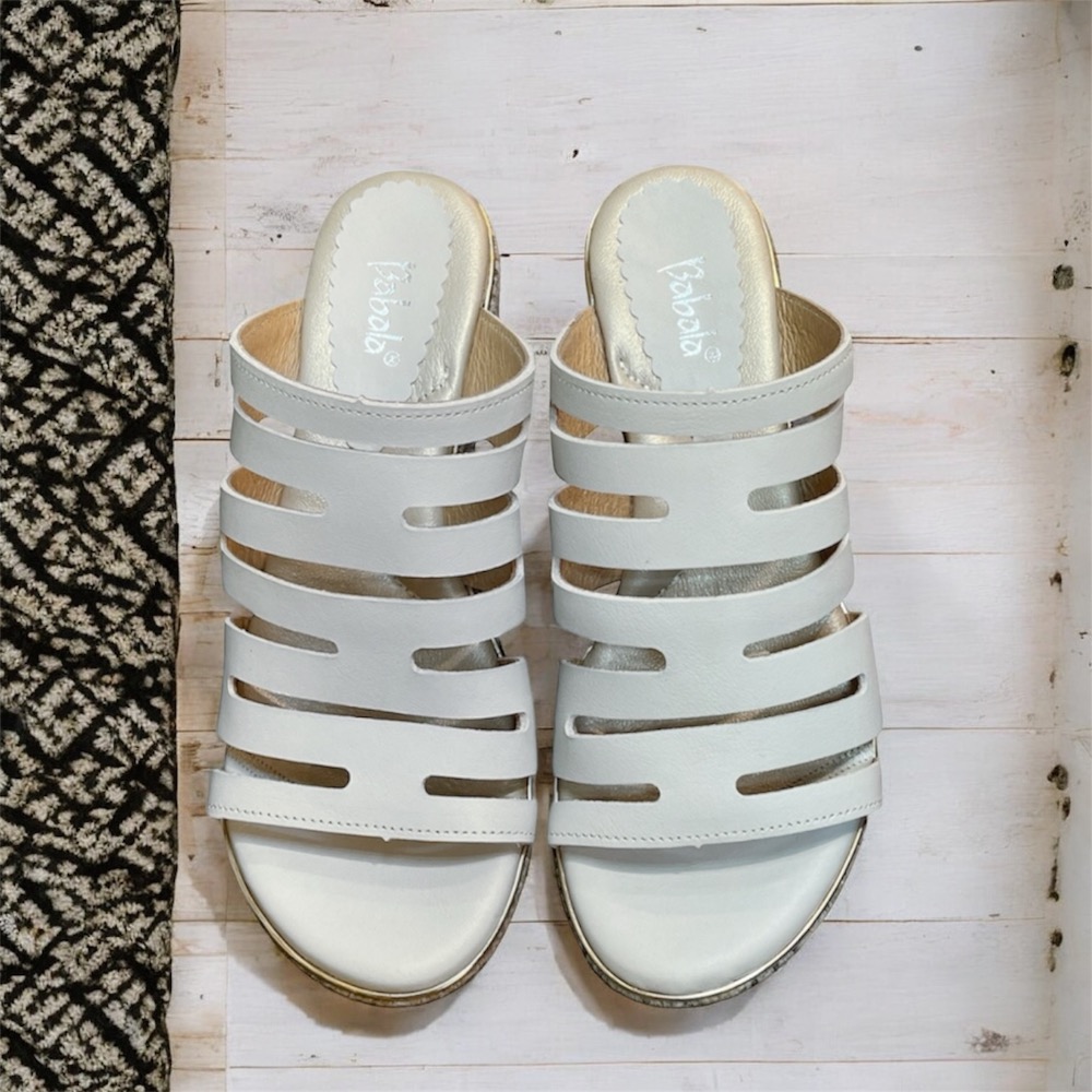 三輝皮鞋台灣製全真皮 牛皮超輕量足弓支撐橫條簍空深口厚底楔型跟拖鞋 babala高台高跟平底拖鞋增高鞋寬楦女涼拖鞋MIT-細節圖2