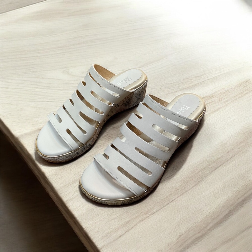 三輝皮鞋台灣製全真皮 牛皮超輕量足弓支撐橫條簍空深口厚底楔型跟拖鞋 babala高台高跟平底拖鞋增高鞋寬楦女涼拖鞋MIT-細節圖3