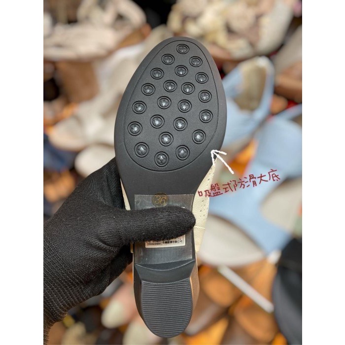三輝皮鞋台灣製 真皮高跟鞋 真皮涼鞋 真皮跟鞋 後空涼鞋 包頭涼鞋 前包後空 MIT 牛皮圓頭簍空洞洞後帶穆勒粗跟中跟鞋-細節圖9