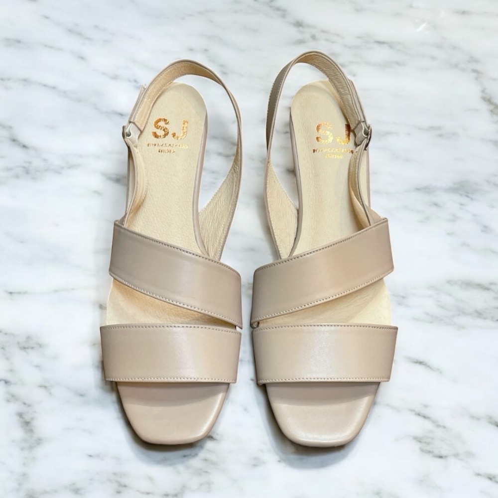 三輝皮鞋台灣製全真皮 柔軟羊皮氣質寬帶二字橫條低跟涼鞋 顯瘦顯腿長斜條紋高跟中跟後帶涼鞋 酒杯跟貓跟鞋羅馬涼鞋MIT現貨-細節圖3