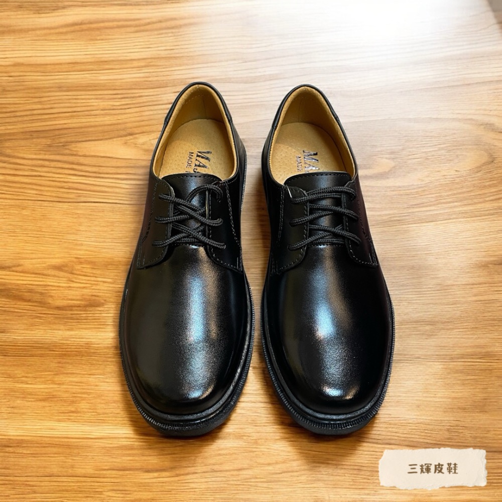三輝皮鞋台灣製全真皮 牛皮鞋底縫製男女學生鞋上班鞋 圓頭綁帶款正式皮鞋德比鞋 MIT手工鞋 防磨腳防滑大底車線旅遊實習-細節圖2