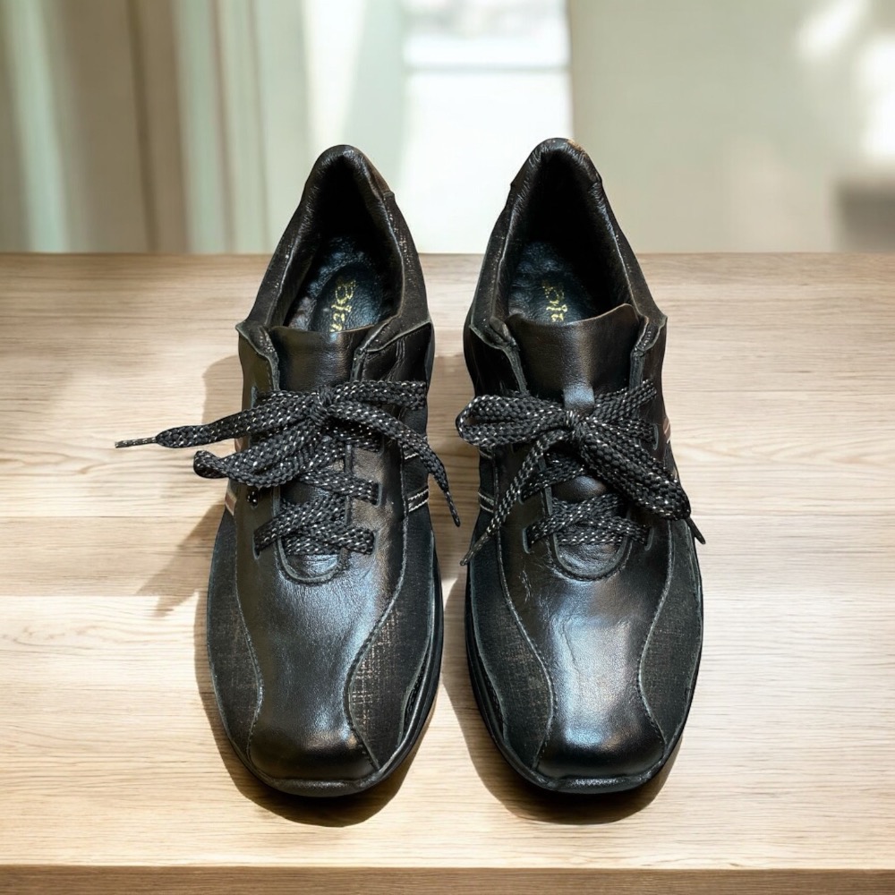 三輝皮鞋台灣製全真皮 MIT 牛皮銀色雙線小香風斜紋軟呢綁帶女運動鞋 吸汗透氣反光線條休閒慢跑鞋健走鞋健步鞋 黑色/白色-細節圖6