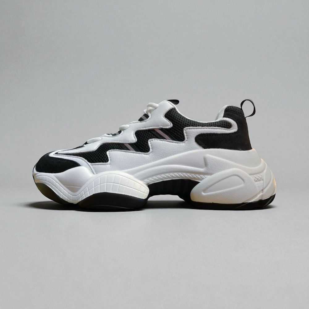 三輝皮鞋DONNA 牛皮輕量綁帶款韓國真皮休閒鞋老爹鞋厚底休閒鞋 真皮運動鞋鬆糕鞋增高鞋厚底運動鞋正韓黑白熊貓鞋韓國製-細節圖3