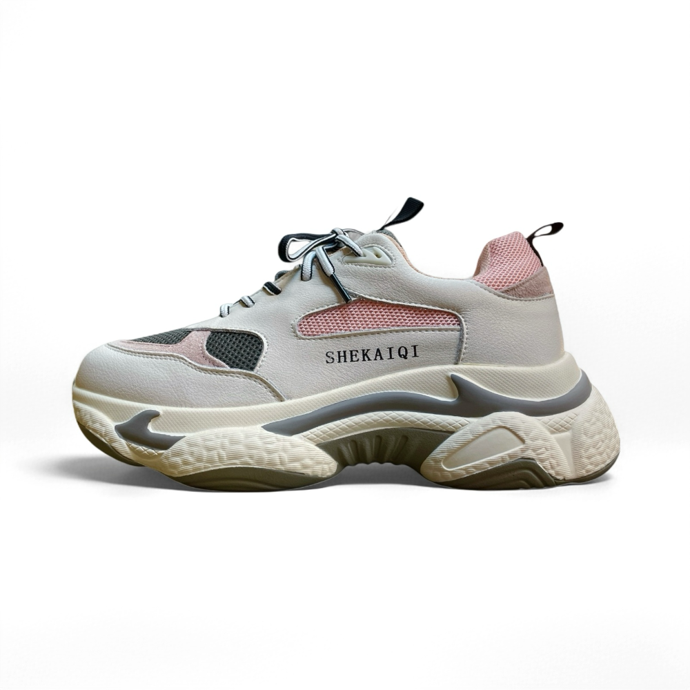 三輝皮鞋韓國製全真皮 牛皮輕量化夜間反光正韓綁帶款厚底休旅老爹鞋休閒鞋運動鞋  korea韓國連線東大門女透氣真皮運動鞋-細節圖4