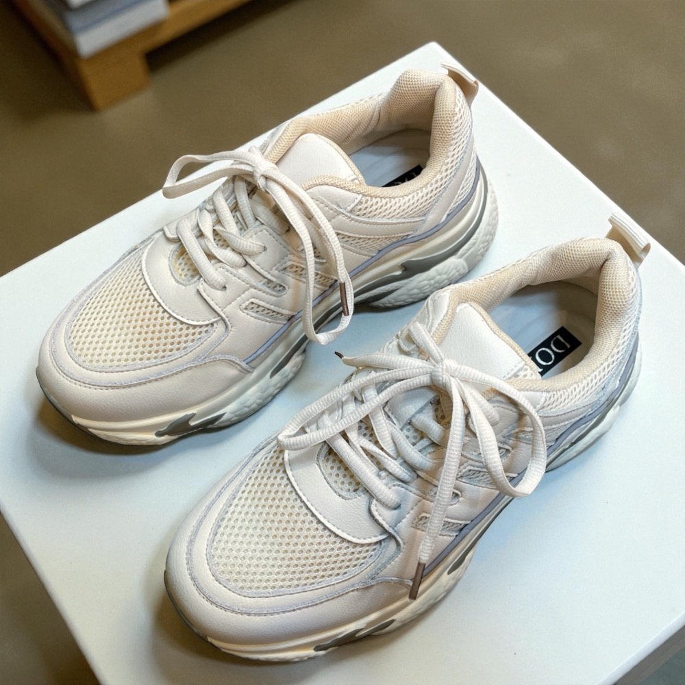 三輝皮鞋韓國製全真皮 牛皮輕量化夜間反光正韓綁帶款厚底休旅老爹鞋休閒鞋運動鞋  korea韓國連線東大門女透氣真皮運動鞋-細節圖5