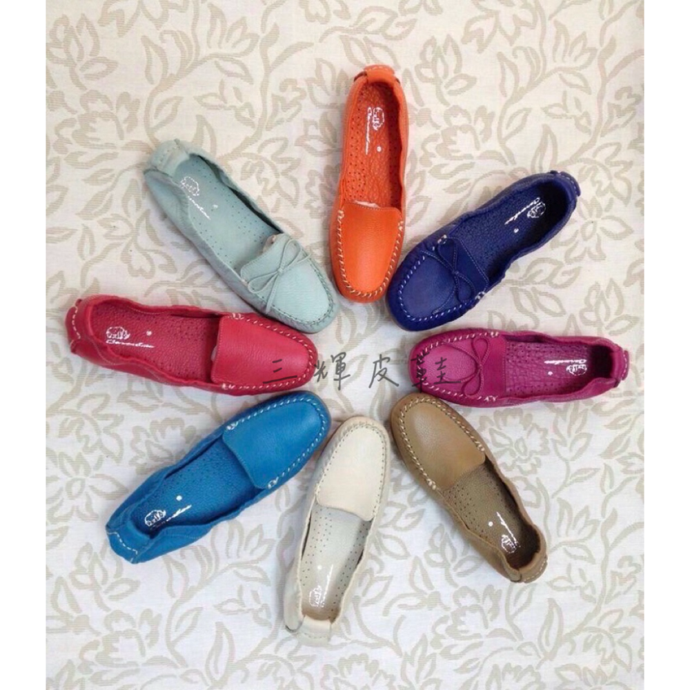 三輝皮鞋台灣製全真皮 MIT牛皮鞋底縫製軟皮軟底可彎曲蝴蝶結莫卡辛 女豆豆鞋休閒鞋平底鞋樂福鞋寬楦女包鞋帆船鞋手工鞋-細節圖6