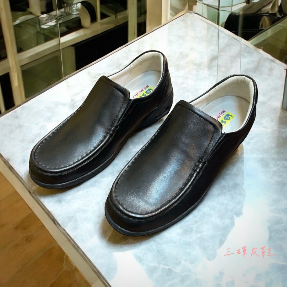 三輝皮鞋SNAIL真皮氣墊皮鞋 樂福鞋女 真皮休閒鞋 休閒皮鞋 牛皮鞋底縫製超輕量固特異足弓支撐上班鞋護士鞋大尺碼女鞋-細節圖2