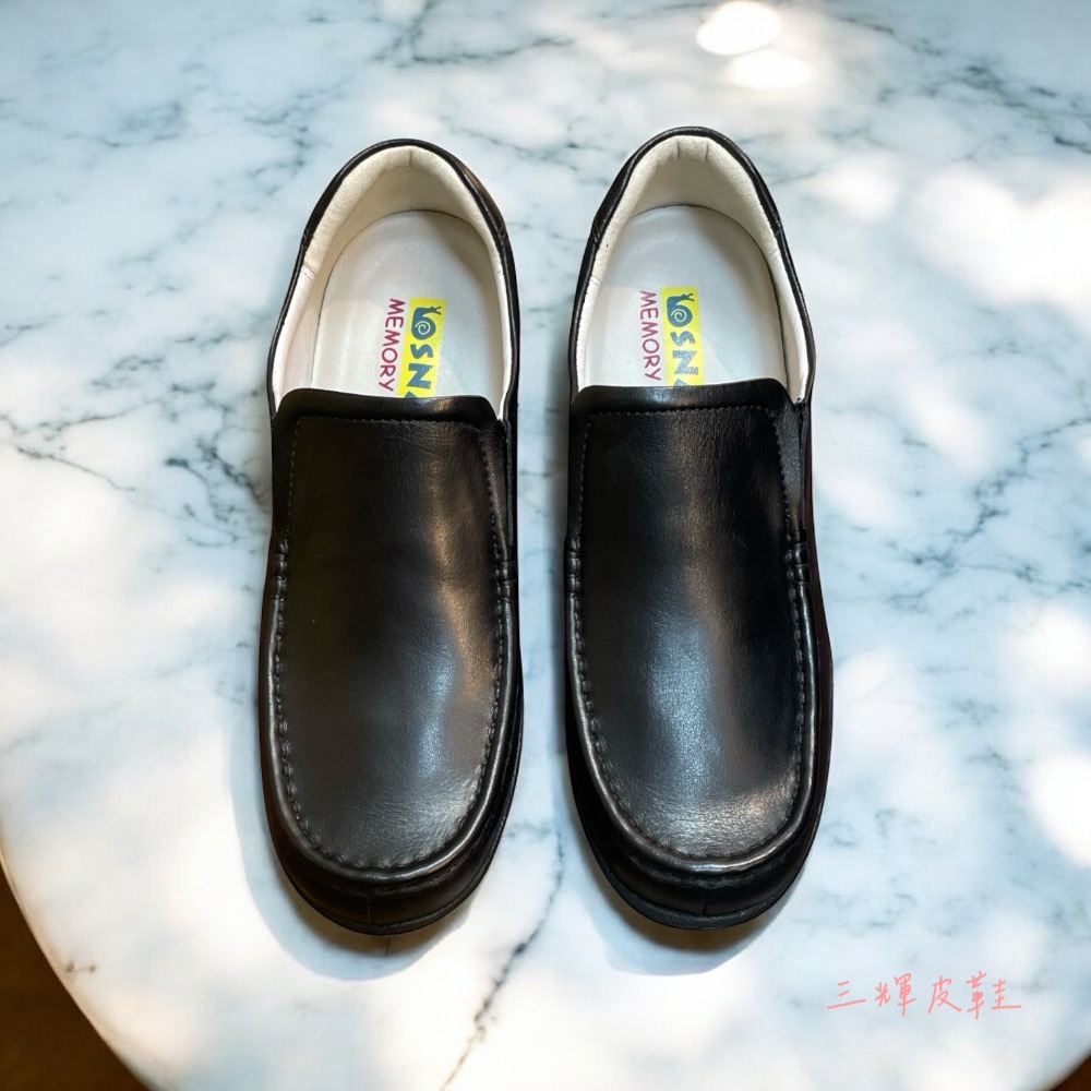 三輝皮鞋SNAIL真皮氣墊皮鞋 樂福鞋女 真皮休閒鞋 休閒皮鞋 牛皮鞋底縫製超輕量固特異足弓支撐上班鞋護士鞋大尺碼女鞋-細節圖3