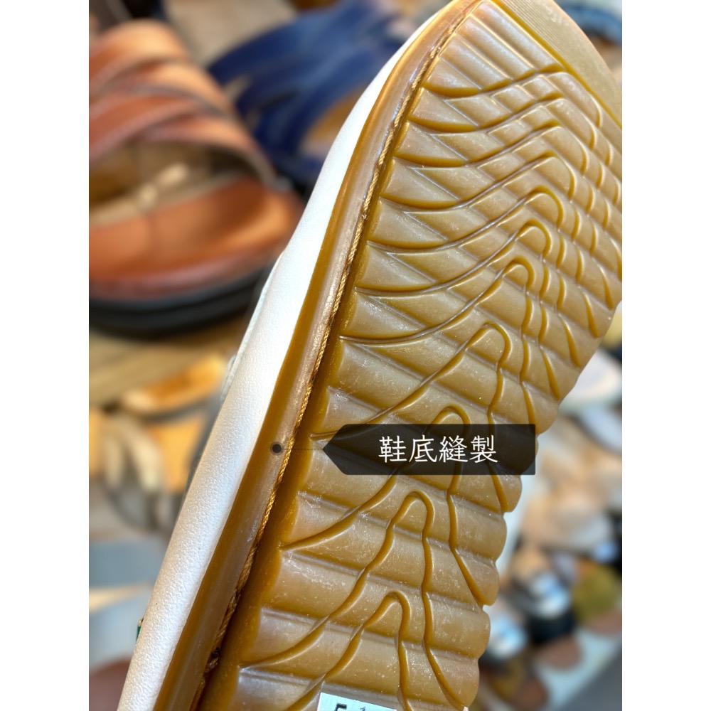 三輝皮鞋台灣製全真皮 MIT手工鞋 牛皮免綁帶鞋底縫製小方頭素面款女豆豆休閒帆船鞋 莫卡辛 歐洲風格樂福平底懶人開車鞋-細節圖8