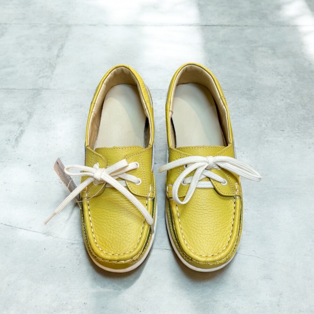 三輝皮鞋台灣製全真皮 MIT手工鞋 牛皮雙氣墊鞋底縫製固特異小方頭鞋帶款帆船鞋女豆豆鞋休閒鞋莫卡辛平底鞋大尺碼女鞋大腳-細節圖3