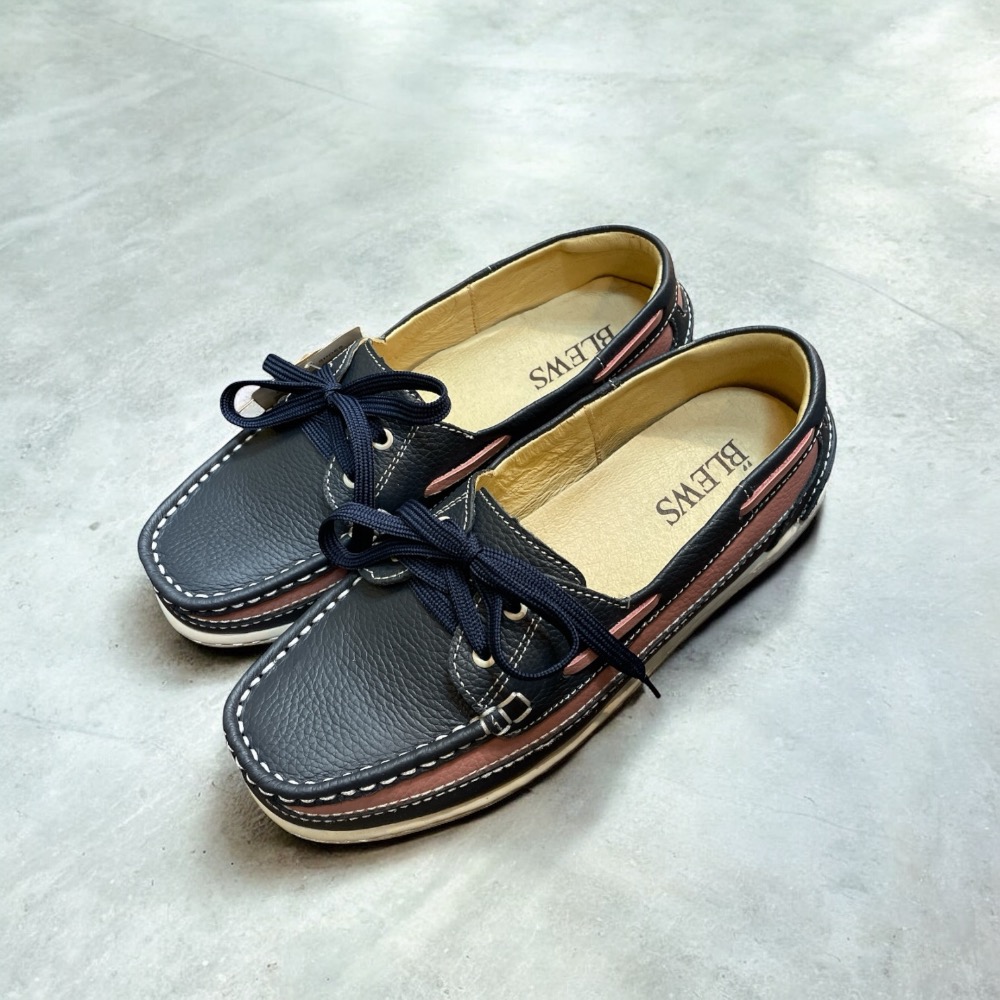 三輝皮鞋台灣製全真皮 MIT手工鞋 牛皮雙氣墊鞋底縫製固特異小方頭鞋帶款帆船鞋女豆豆鞋休閒鞋莫卡辛平底鞋大尺碼女鞋大腳-細節圖6