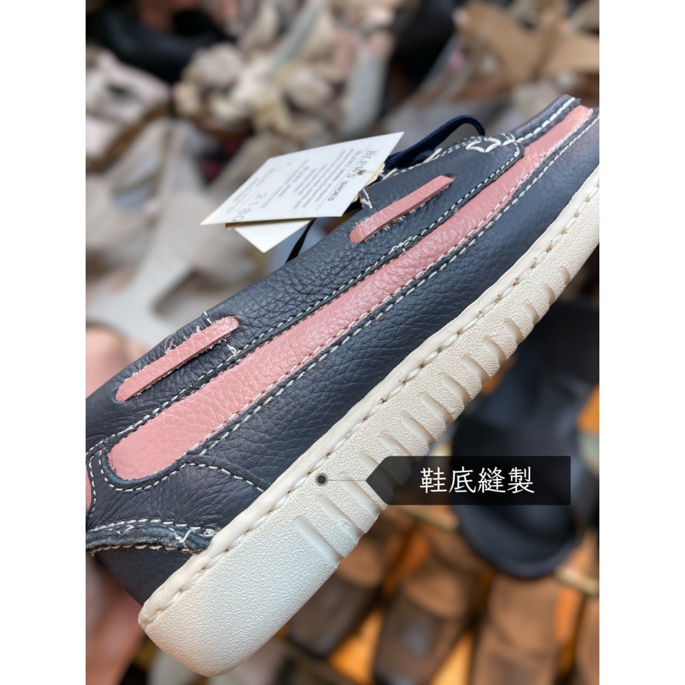 三輝皮鞋台灣製全真皮 MIT手工鞋 牛皮雙氣墊鞋底縫製固特異小方頭鞋帶款帆船鞋女豆豆鞋休閒鞋莫卡辛平底鞋大尺碼女鞋大腳-細節圖7
