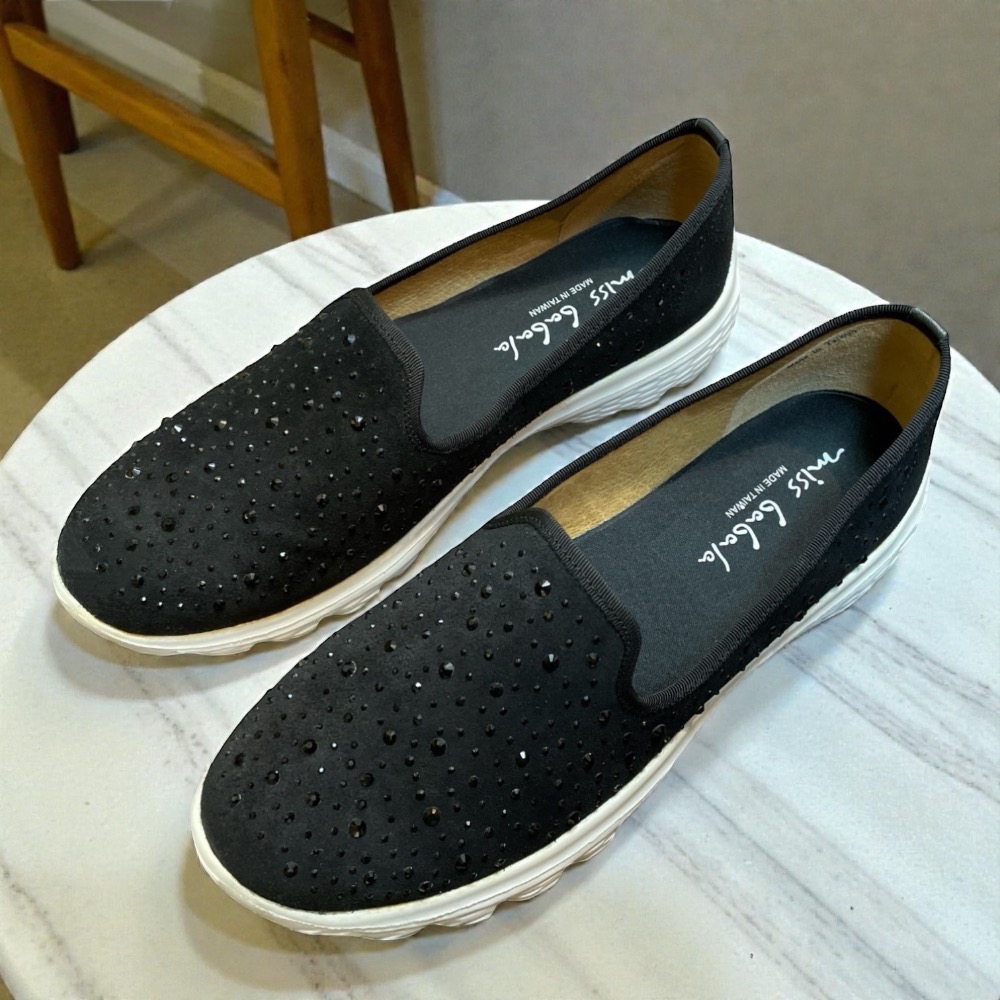 三輝皮鞋台灣製babala MIT真皮羊皮麂皮輕量卯釘圓頭深口女平底鞋女樂福鞋包鞋反毛皮懶人鞋輕便鞋休閒鞋大尺碼女鞋-細節圖5