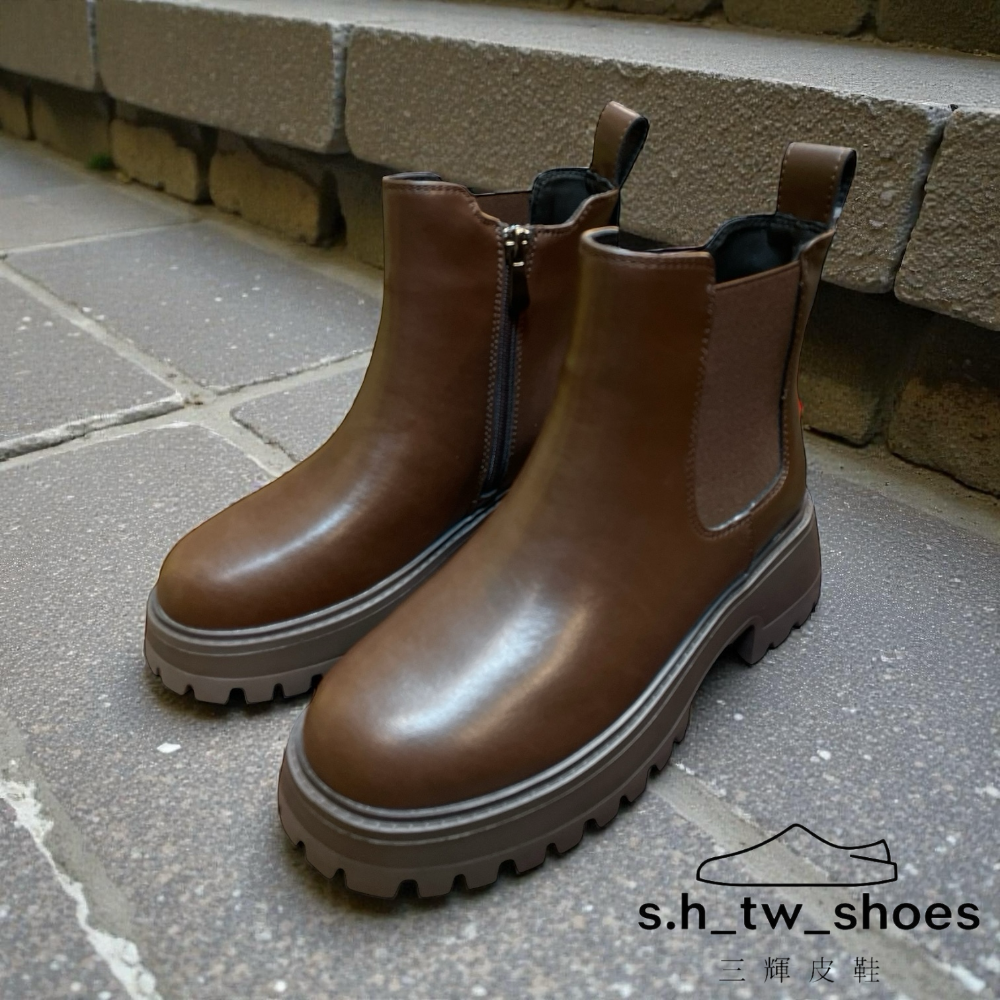 三輝皮鞋SNAIL蝸牛 真皮女靴 切爾西靴 牛皮靴 短靴 中筒靴 圓頭超輕量寬楦低跟靴 中跟靴粗跟增高厚底機車靴馬丁靴-細節圖2