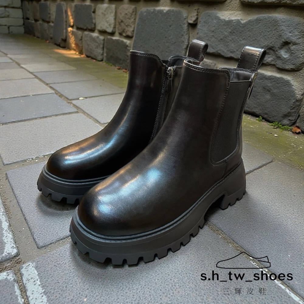 三輝皮鞋SNAIL蝸牛 真皮女靴 切爾西靴 牛皮靴 短靴 中筒靴 圓頭超輕量寬楦低跟靴 中跟靴粗跟增高厚底機車靴馬丁靴-細節圖3
