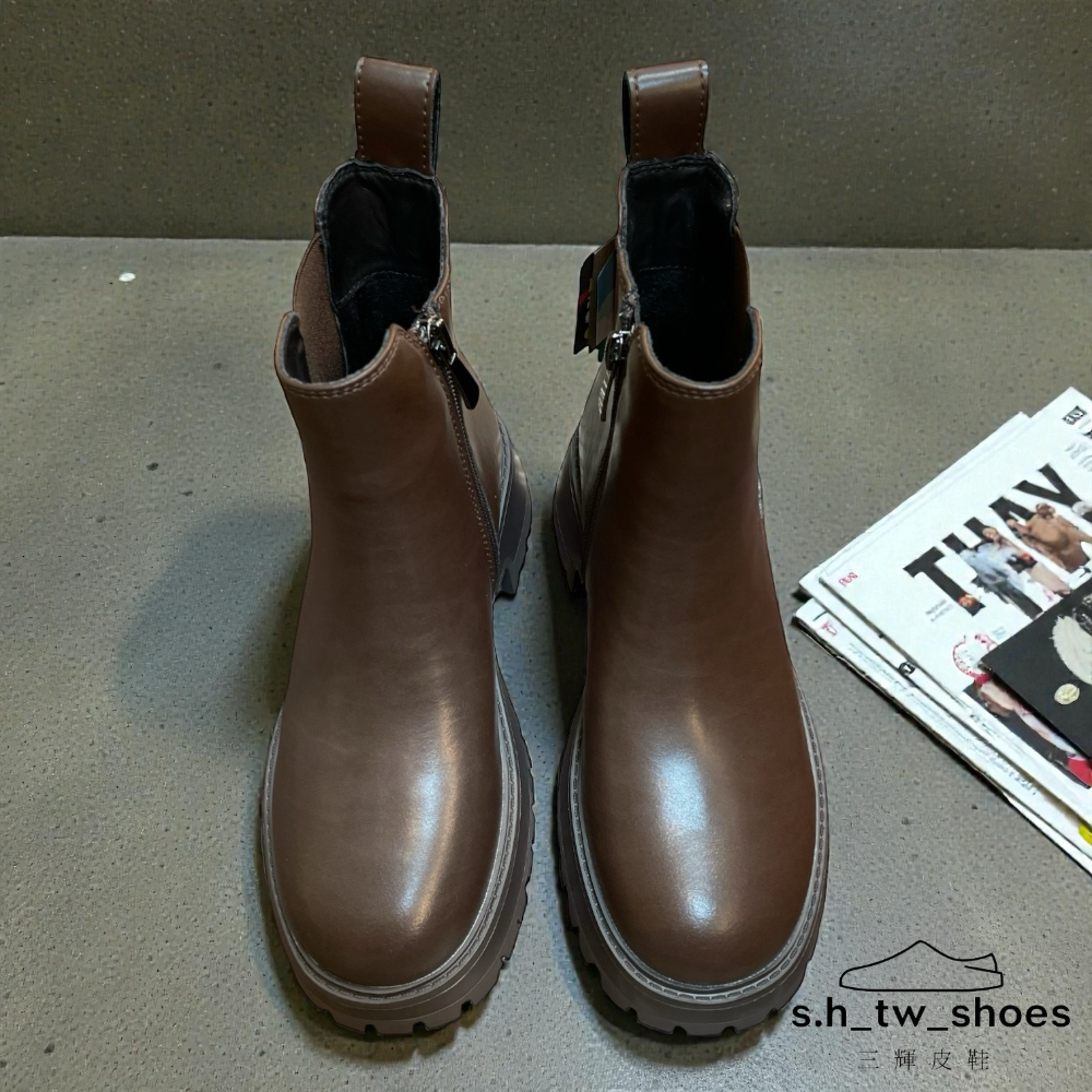 三輝皮鞋SNAIL蝸牛 真皮女靴 切爾西靴 牛皮靴 短靴 中筒靴 圓頭超輕量寬楦低跟靴 中跟靴粗跟增高厚底機車靴馬丁靴-細節圖4