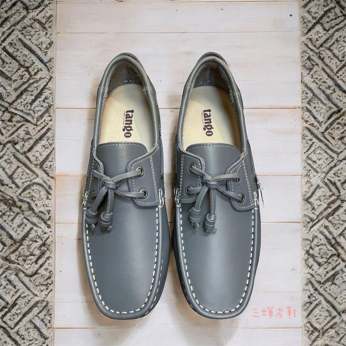 三輝皮鞋MIT台灣製 真皮帆船鞋 牛皮休閒鞋 免綁帶鞋 真皮男鞋 雷根鞋 開車鞋 懶人鞋 鞋底縫製手工鞋 大尺碼男鞋-細節圖4