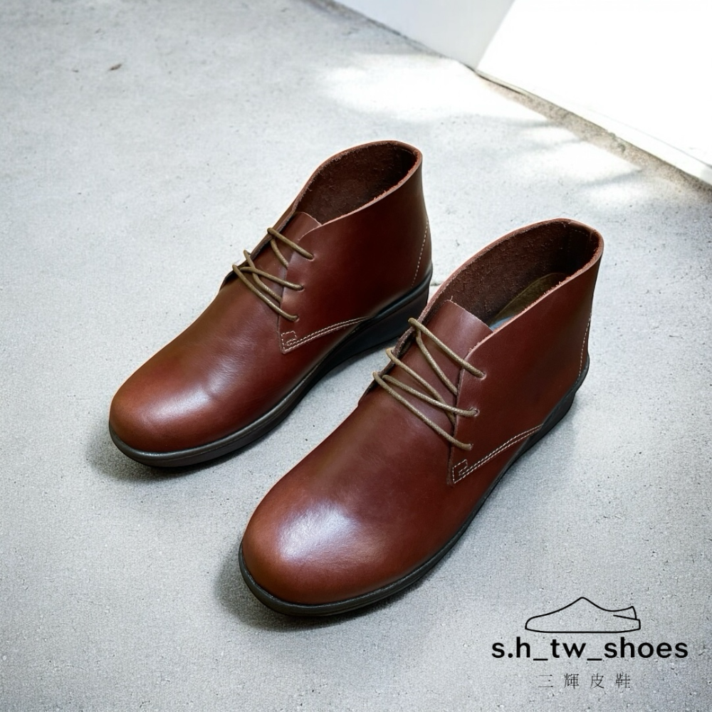 三輝皮鞋babala台灣製 MIT真皮女靴 短靴 牛皮靴踝靴高筒皮鞋馬丁靴平底靴厚底靴高筒靴三孔靴厚底鞋增高鞋小尺碼女鞋-細節圖3