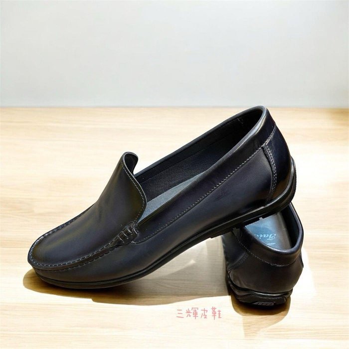 三輝皮鞋真皮樂福鞋 豆豆鞋 懶人鞋 免綁帶皮鞋 牛皮休閒鞋 開車鞋 莫卡辛 上班鞋 商務鞋 一腳蹬 義式亮面渲染樂福鞋男-細節圖7