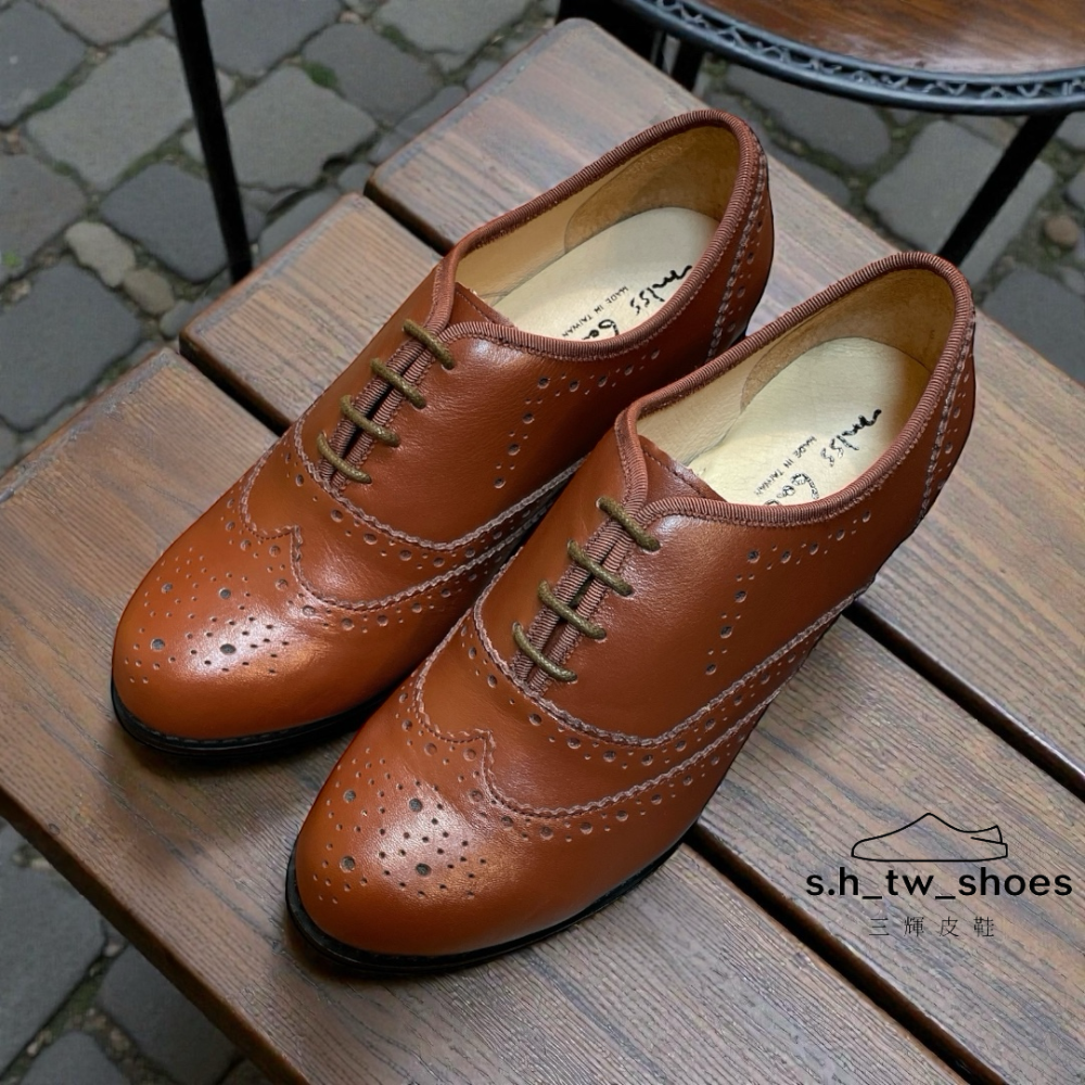 三輝皮鞋台灣製真皮牛津鞋 跟鞋 綁帶皮鞋 德比鞋 踝靴 MIT 手工鞋 女靴 足弓支撐圓頭女皮鞋 雕花牛津鞋女 零碼-細節圖4