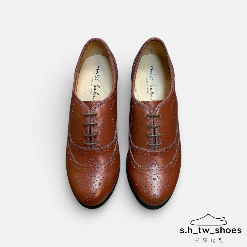 三輝皮鞋台灣製真皮牛津鞋 跟鞋 綁帶皮鞋 德比鞋 踝靴 MIT 手工鞋 女靴 足弓支撐圓頭女皮鞋 雕花牛津鞋女 零碼-細節圖5