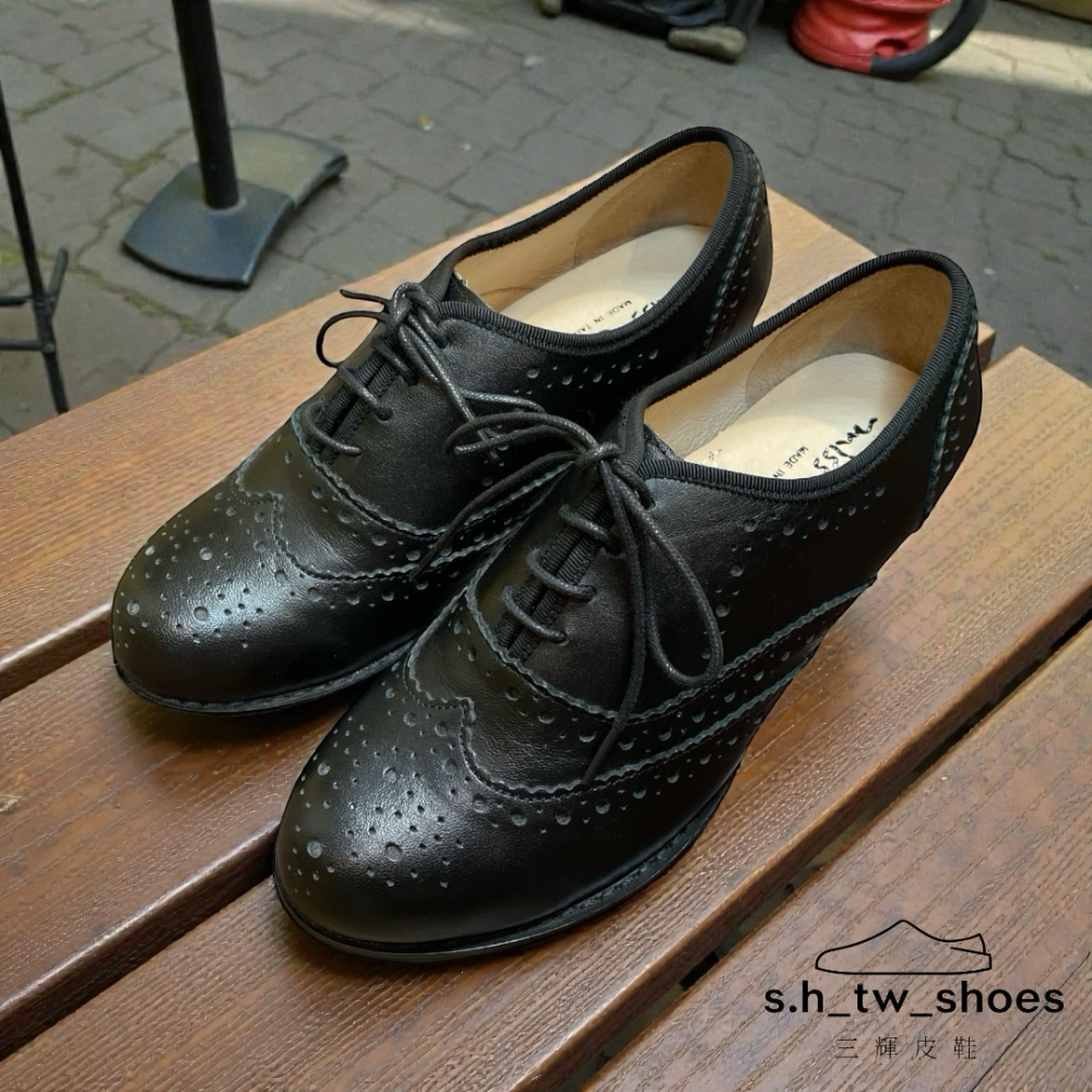 三輝皮鞋台灣製真皮牛津鞋 跟鞋 綁帶皮鞋 德比鞋 踝靴 MIT 手工鞋 女靴 足弓支撐圓頭女皮鞋 雕花牛津鞋女 零碼-細節圖8