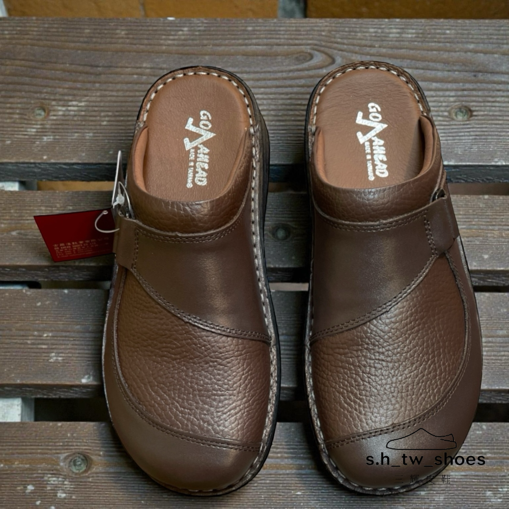 三輝皮鞋台灣製 MIT 真皮拖鞋 牛皮拖鞋 包頭拖鞋 氣墊拖鞋 前包後空鞋 穆勒鞋 張菲鞋 寬楦護趾涼拖鞋 大尺碼男鞋-細節圖3