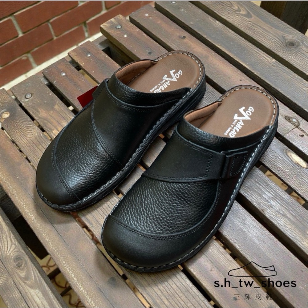 三輝皮鞋台灣製 MIT 真皮拖鞋 牛皮拖鞋 包頭拖鞋 氣墊拖鞋 前包後空鞋 穆勒鞋 張菲鞋 寬楦護趾涼拖鞋 大尺碼男鞋-細節圖5