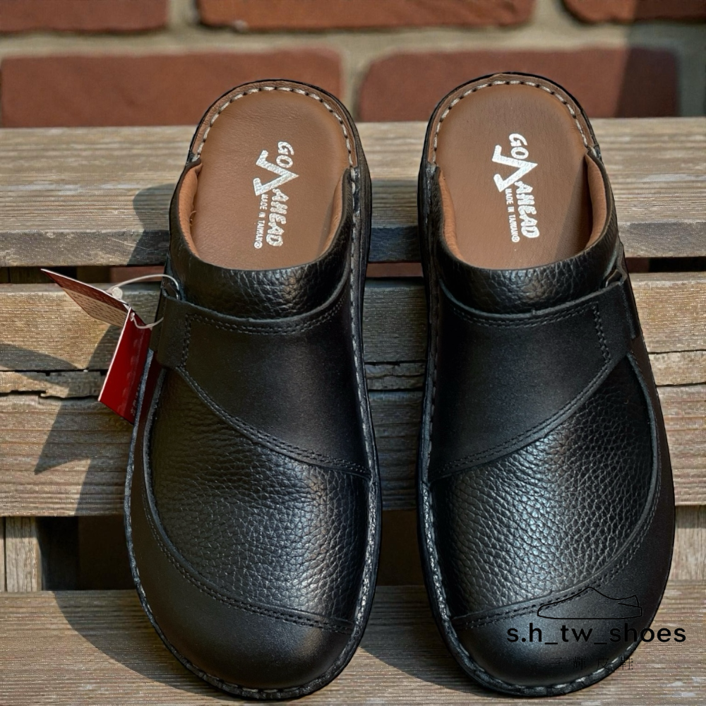 三輝皮鞋台灣製 MIT 真皮拖鞋 牛皮拖鞋 包頭拖鞋 氣墊拖鞋 前包後空鞋 穆勒鞋 張菲鞋 寬楦護趾涼拖鞋 大尺碼男鞋-細節圖6