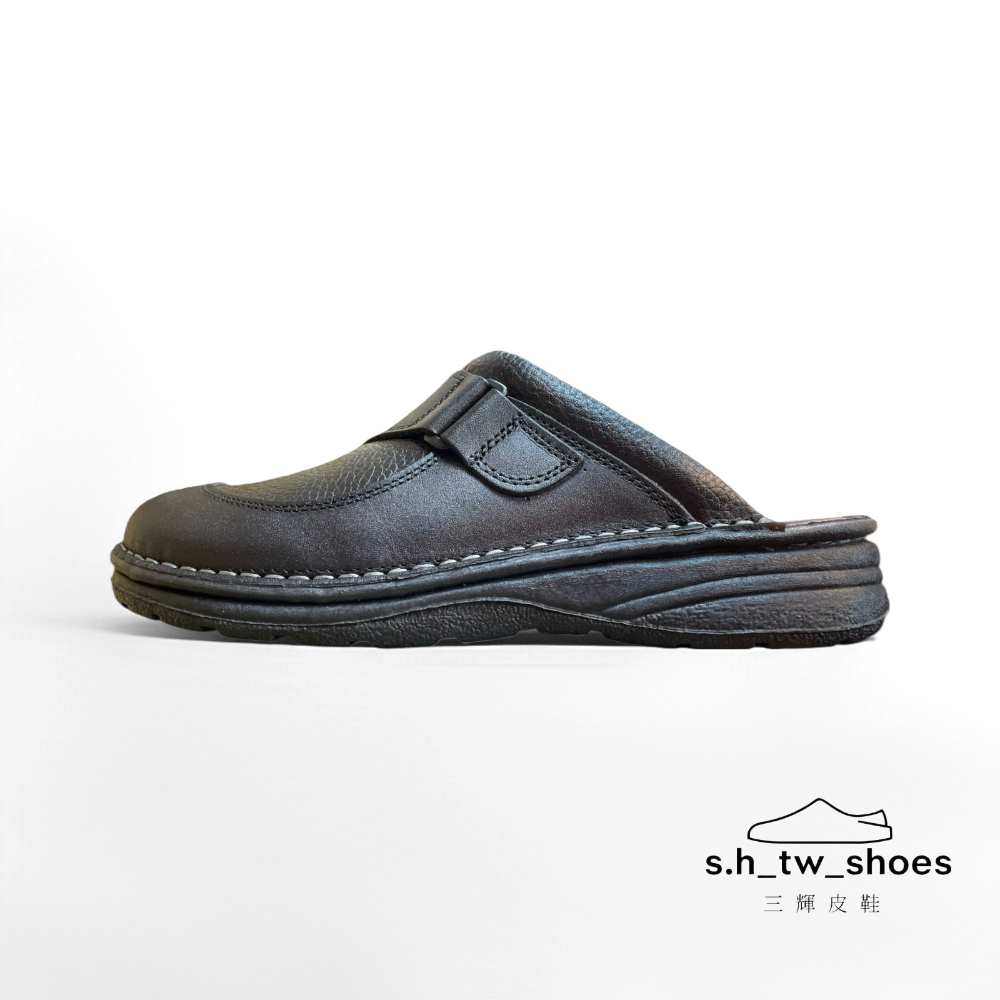 三輝皮鞋台灣製 MIT 真皮拖鞋 牛皮拖鞋 包頭拖鞋 氣墊拖鞋 前包後空鞋 穆勒鞋 張菲鞋 寬楦護趾涼拖鞋 大尺碼男鞋-細節圖7