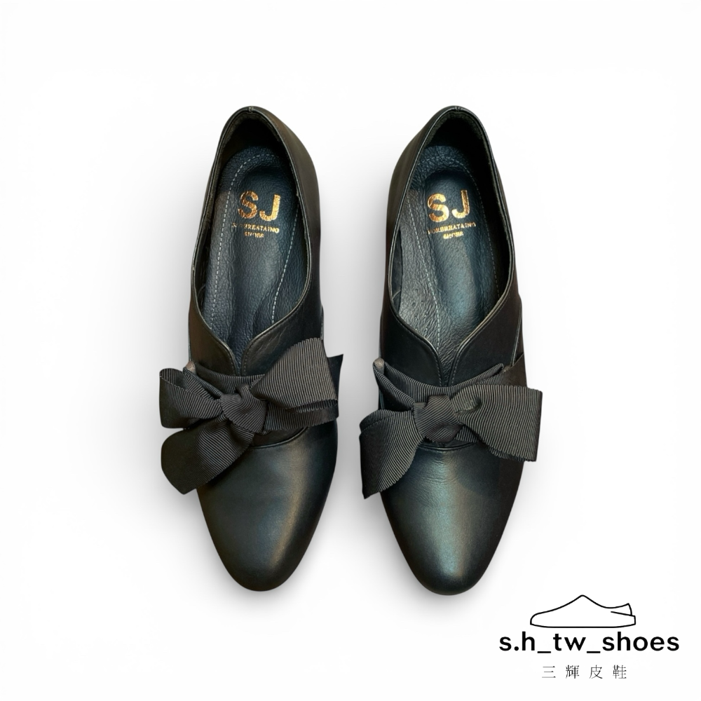 三輝皮鞋台灣製真皮跟鞋 羊皮鞋 低跟鞋 真皮包鞋 尖頭鞋 真皮高跟鞋 踝靴 懶人鞋 平底鞋 MIT 軟皮蝴蝶結V口娃娃鞋-細節圖7