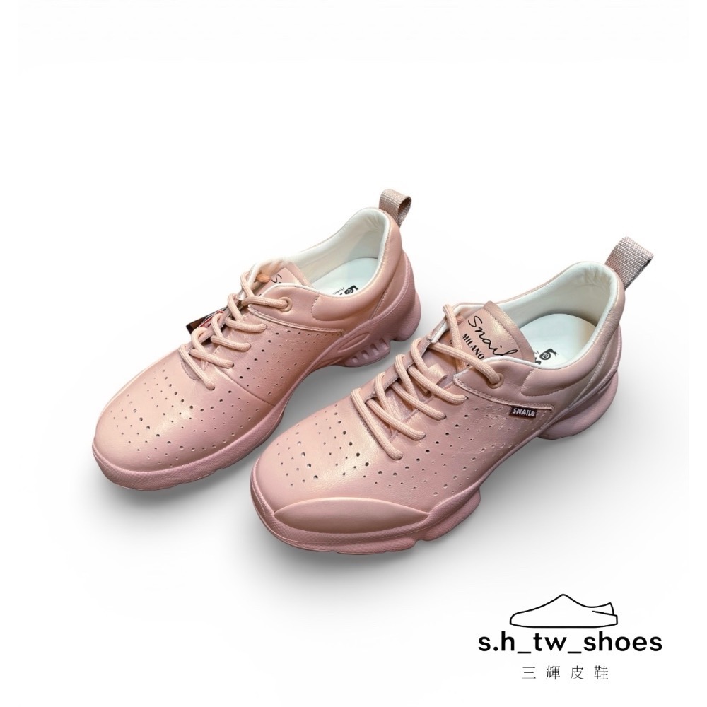 三輝皮鞋蝸牛SNAIL真皮休閒鞋 真皮運動鞋 牛皮休閒鞋 牛皮運動鞋 健步鞋 慢跑鞋 健走鞋 運動鞋女 寬楦綁帶羊皮女鞋-細節圖3