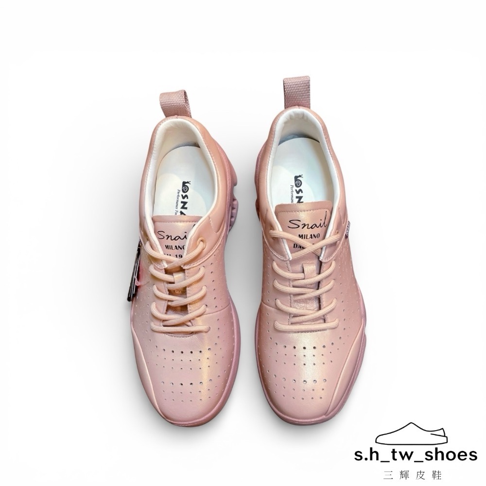三輝皮鞋蝸牛SNAIL真皮休閒鞋 真皮運動鞋 牛皮休閒鞋 牛皮運動鞋 健步鞋 慢跑鞋 健走鞋 運動鞋女 寬楦綁帶羊皮女鞋-細節圖5