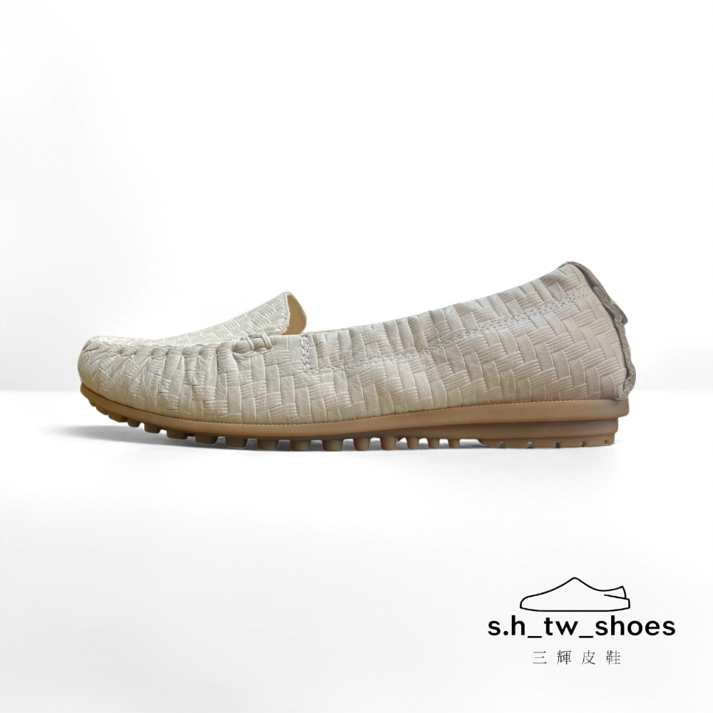 三輝皮鞋台灣製真皮豆豆鞋 莫卡辛 平底鞋 樂福鞋女 帆船鞋 休閒鞋女 女包鞋 MIT牛皮鞋底縫製編織荔枝紋軟底通勤淑女鞋-規格圖11