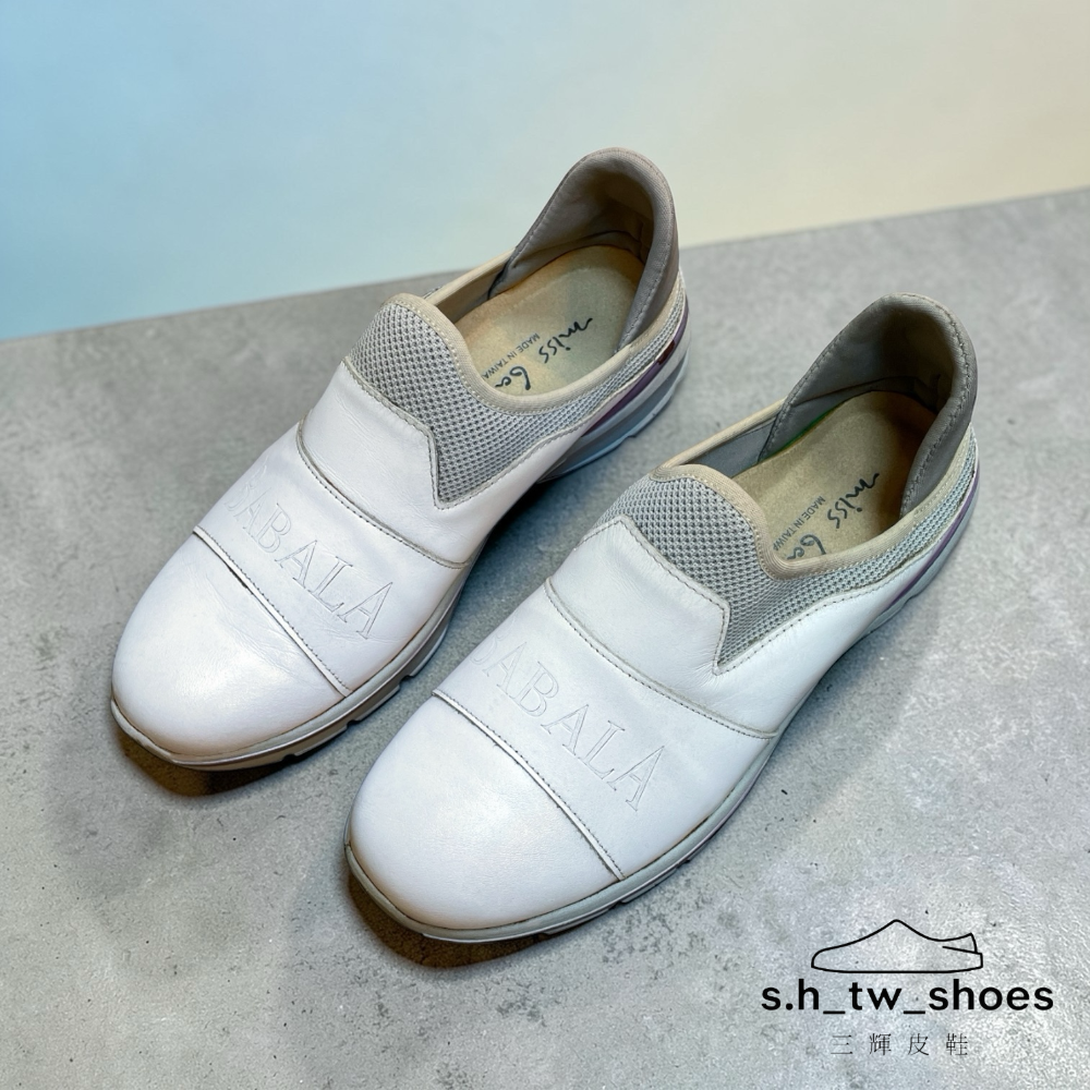 三輝皮鞋台灣製真皮休閒鞋 羊皮鞋 真皮女鞋 羊皮休閒鞋 MIT babala圓頭科技感泡綿布柔軟輕量鞋 輕便懶人休閒鞋女-細節圖2