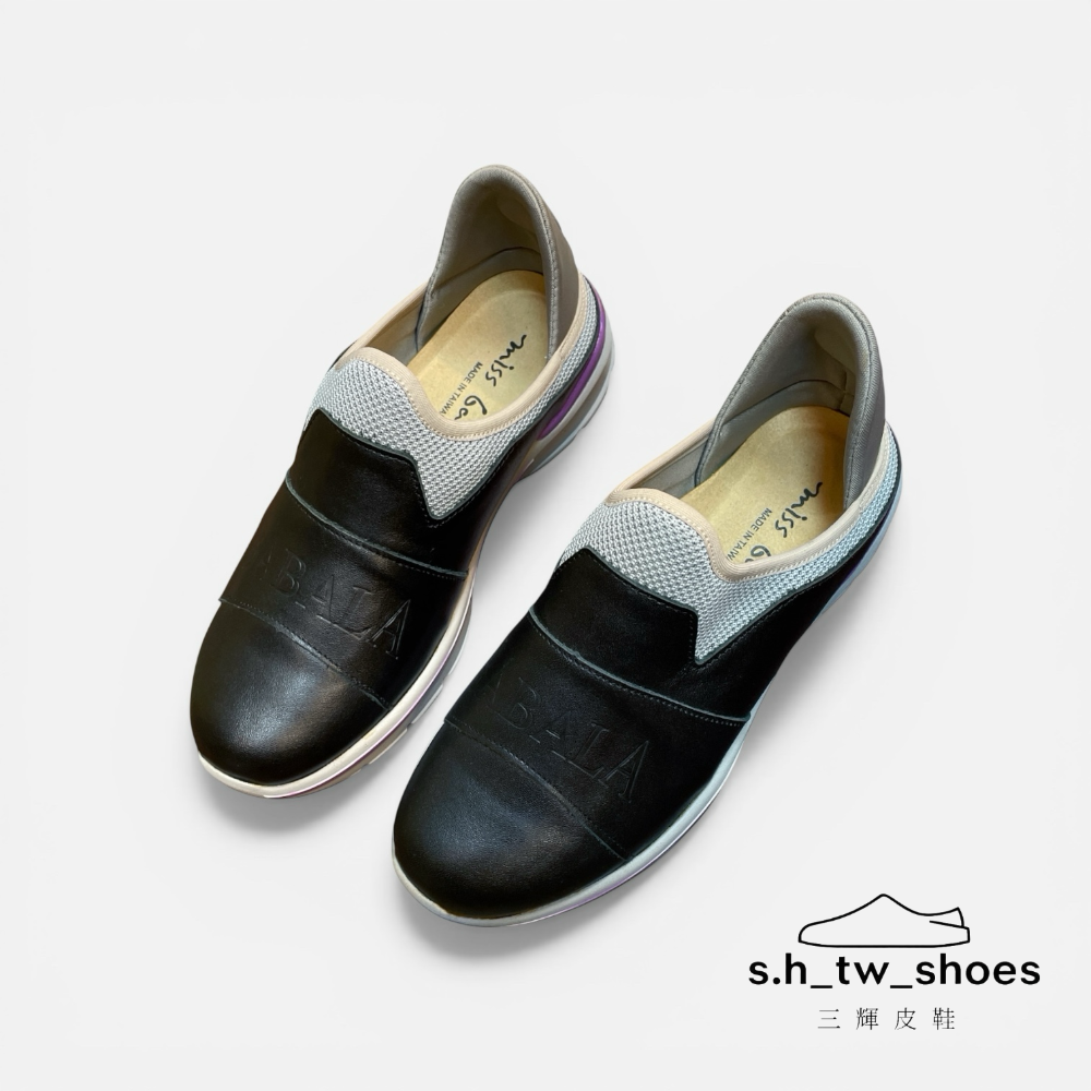 三輝皮鞋台灣製真皮休閒鞋 羊皮鞋 真皮女鞋 羊皮休閒鞋 MIT babala圓頭科技感泡綿布柔軟輕量鞋 輕便懶人休閒鞋女-細節圖3