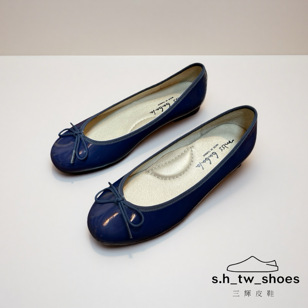 三輝皮鞋台灣製真皮芭蕾舞鞋 娃娃鞋 平底鞋 低跟鞋 babala牛皮法式圓頭淺口蝴蝶結足弓支撐漆皮大尺碼 小尺碼-細節圖5