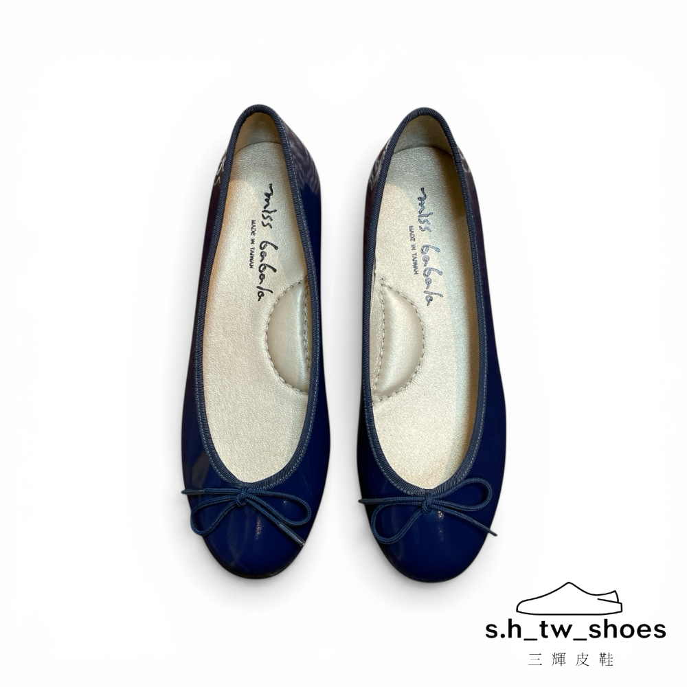 三輝皮鞋台灣製真皮芭蕾舞鞋 娃娃鞋 平底鞋 低跟鞋 babala牛皮法式圓頭淺口蝴蝶結足弓支撐漆皮大尺碼 小尺碼-細節圖6