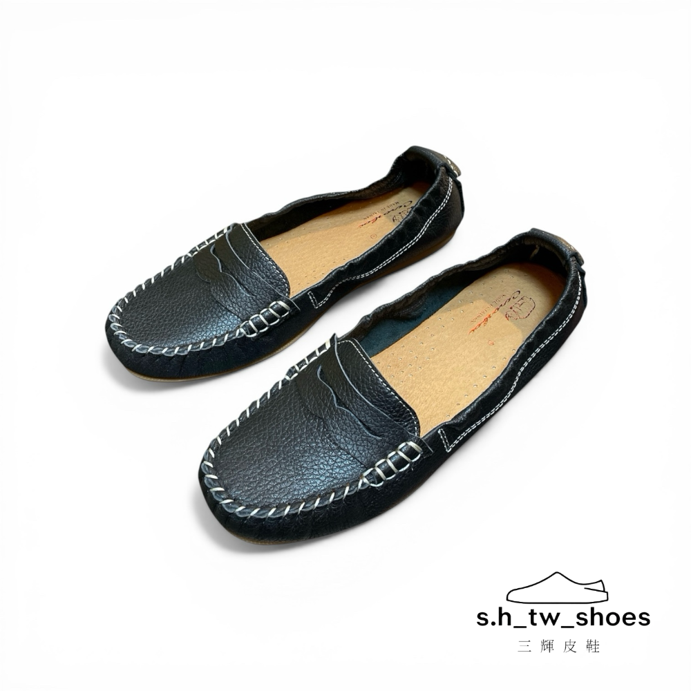 三輝皮鞋台灣製真皮豆豆鞋 莫卡辛 豆豆鞋女 便士樂福鞋 帆船鞋 休閒鞋女 包鞋 便鞋 MIT 手工鞋 牛皮鞋底縫製淑女鞋-細節圖4