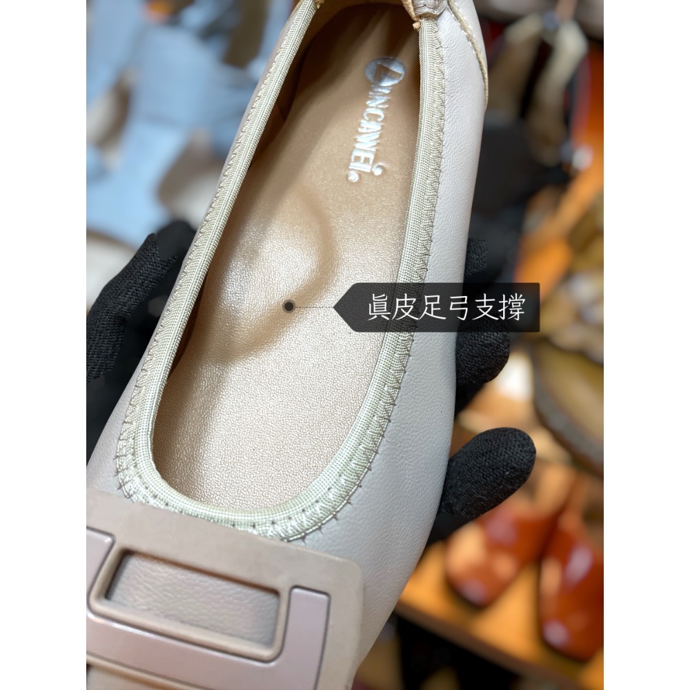 三輝皮鞋真皮高跟鞋 低跟鞋 羊皮高跟鞋 羊皮女鞋 真皮跟鞋 尖頭高跟鞋 粗跟鞋 韓國製柔軟羊皮足弓支撐尖頭方扣飾扣女跟鞋-細節圖7
