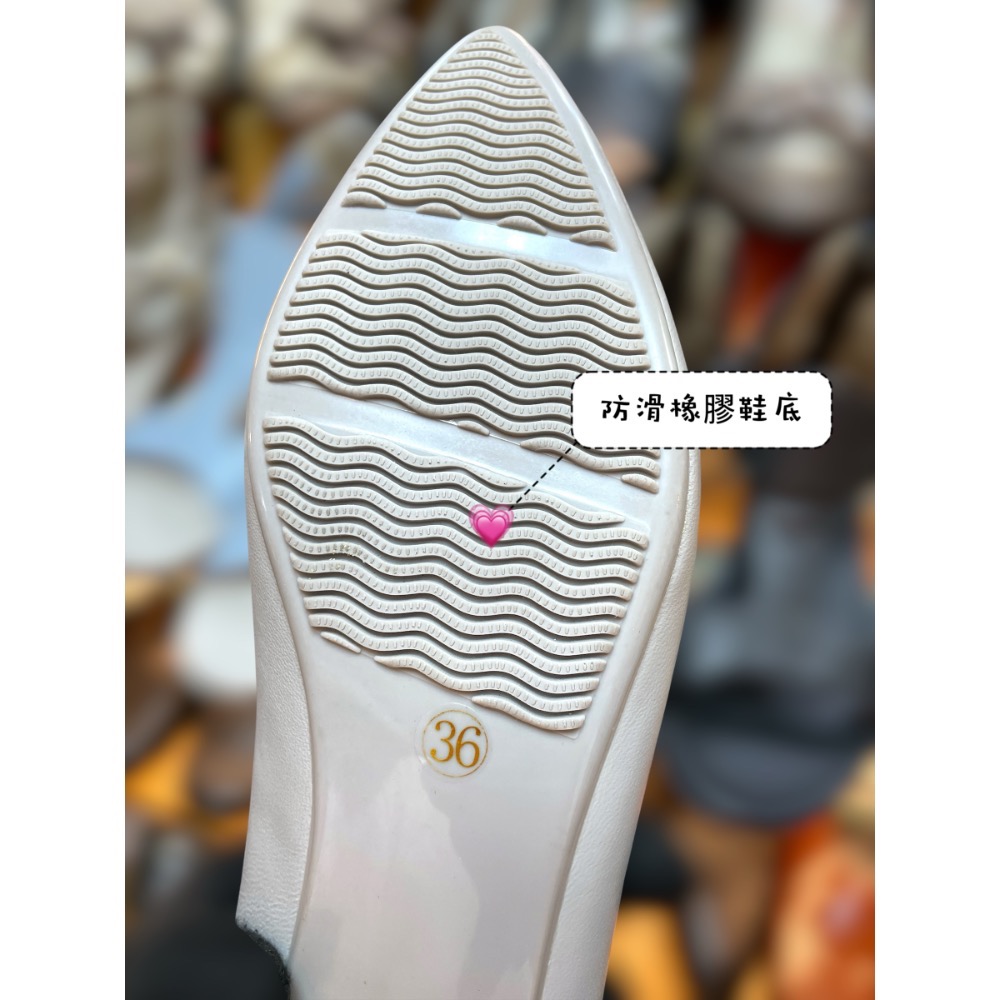 三輝皮鞋真皮高跟鞋 低跟鞋 羊皮高跟鞋 羊皮女鞋 真皮跟鞋 尖頭高跟鞋 粗跟鞋 韓國製柔軟羊皮足弓支撐尖頭方扣飾扣女跟鞋-細節圖9