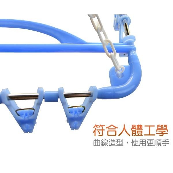百貨通 【專利易收吊巾架20夾】台灣製造 360度旋轉 多功能掛頭 曬衣架 ST-5168-細節圖5