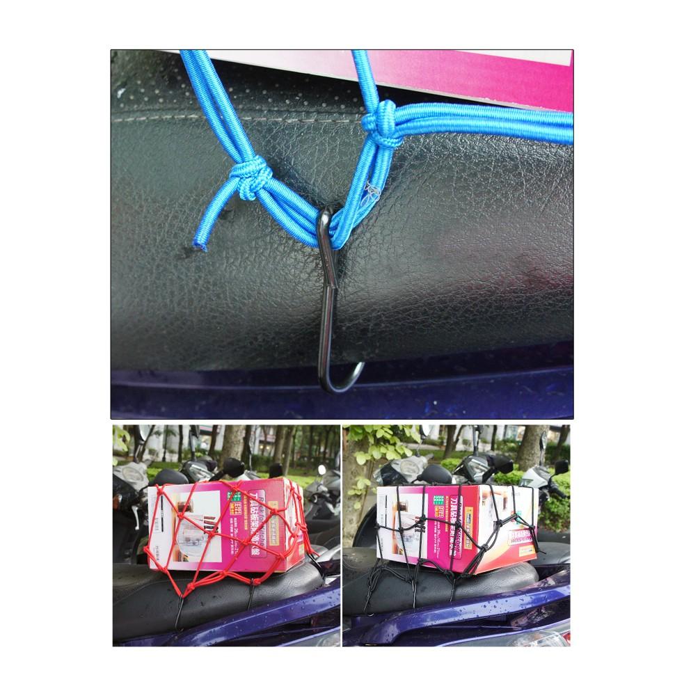 百貨通 【機車捆物鬆緊帶】機車網袋 自行車網袋 固定網袋 6勾鬆緊帶 繩子 網子-細節圖5