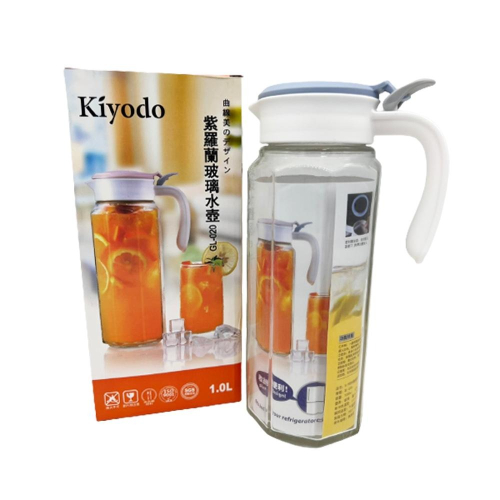 百貨通 紫羅蘭玻璃水壺/冷水壺/咖啡壺-1000ML