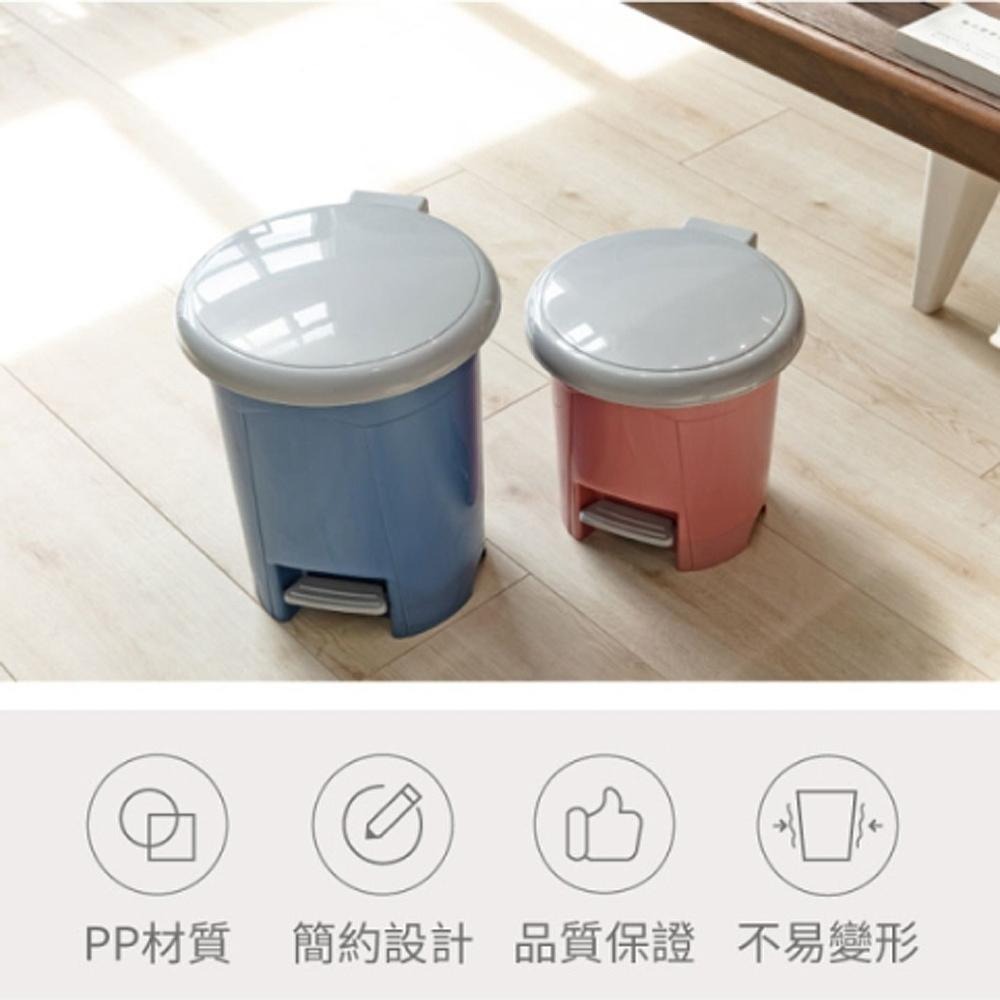 百貨通 【朝代圓型垃圾桶-10L/17L兩款可選】腳踏掀蓋 資源回收 廚餘桶 紙林 台灣製 垃圾桶 腳踏垃圾桶 掀蓋垃圾-細節圖3